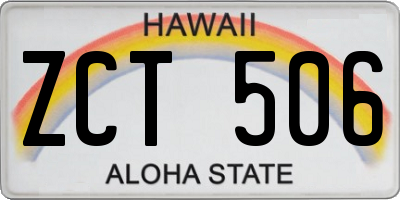 HI license plate ZCT506
