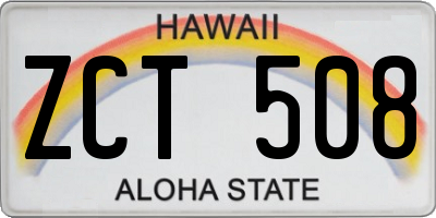 HI license plate ZCT508