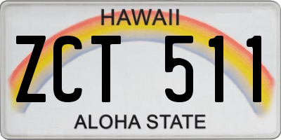 HI license plate ZCT511