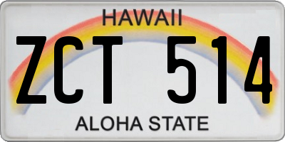 HI license plate ZCT514