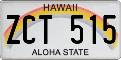 HI license plate ZCT515