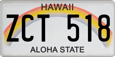 HI license plate ZCT518