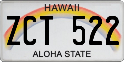 HI license plate ZCT522