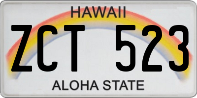 HI license plate ZCT523