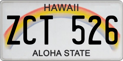 HI license plate ZCT526