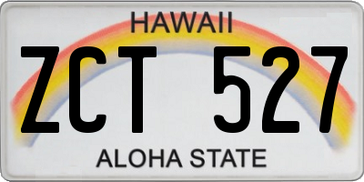 HI license plate ZCT527