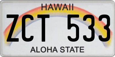 HI license plate ZCT533