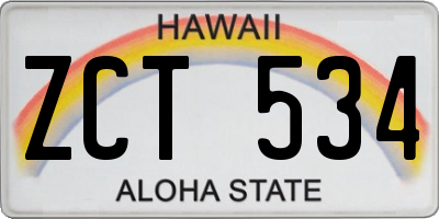 HI license plate ZCT534