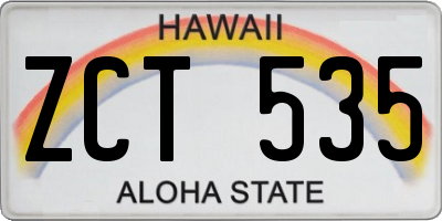 HI license plate ZCT535
