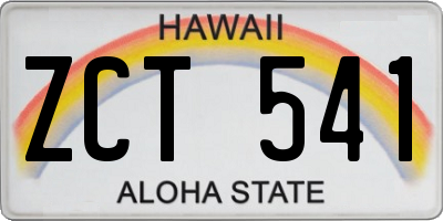 HI license plate ZCT541