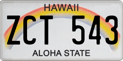 HI license plate ZCT543