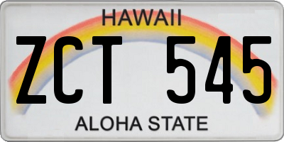 HI license plate ZCT545