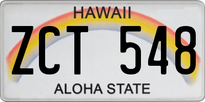 HI license plate ZCT548