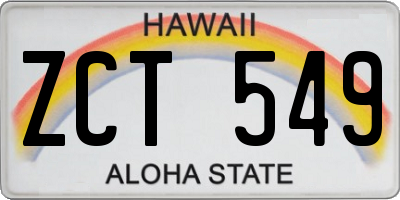 HI license plate ZCT549