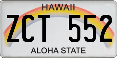 HI license plate ZCT552