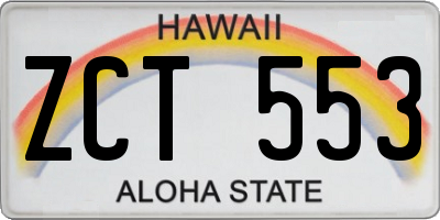 HI license plate ZCT553