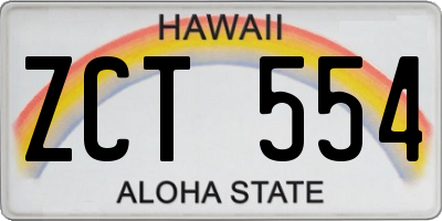 HI license plate ZCT554
