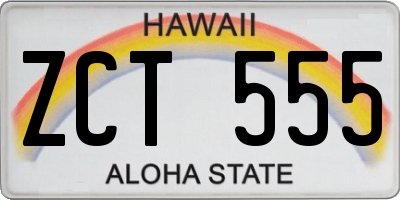 HI license plate ZCT555