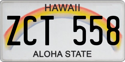 HI license plate ZCT558