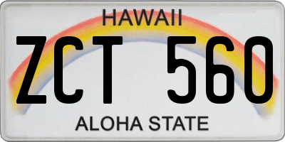 HI license plate ZCT560