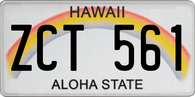 HI license plate ZCT561