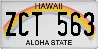 HI license plate ZCT563