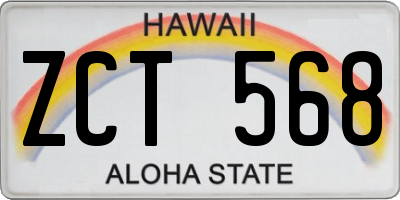 HI license plate ZCT568