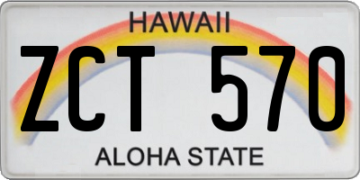 HI license plate ZCT570
