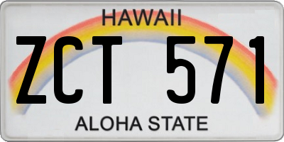 HI license plate ZCT571