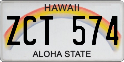 HI license plate ZCT574