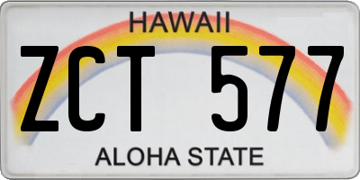 HI license plate ZCT577
