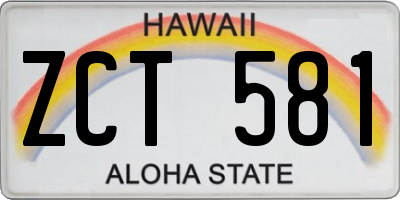 HI license plate ZCT581