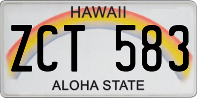 HI license plate ZCT583