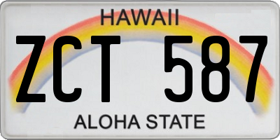 HI license plate ZCT587
