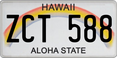 HI license plate ZCT588