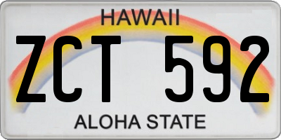 HI license plate ZCT592