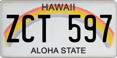 HI license plate ZCT597