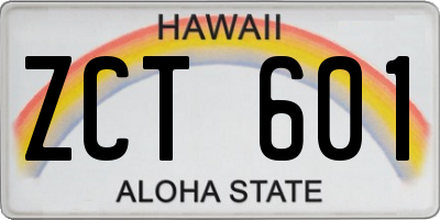 HI license plate ZCT601