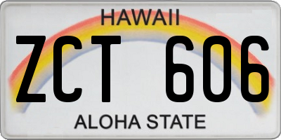 HI license plate ZCT606