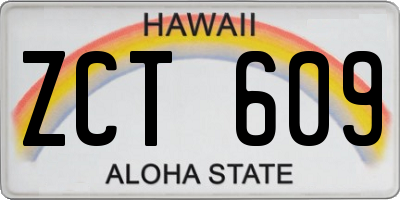 HI license plate ZCT609