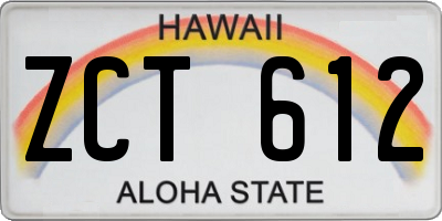 HI license plate ZCT612