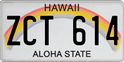 HI license plate ZCT614