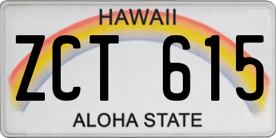 HI license plate ZCT615