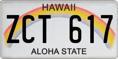HI license plate ZCT617