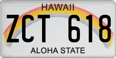 HI license plate ZCT618