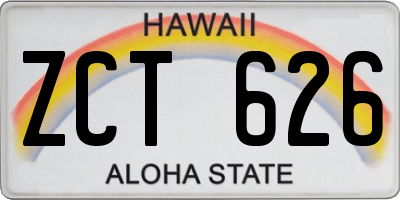 HI license plate ZCT626