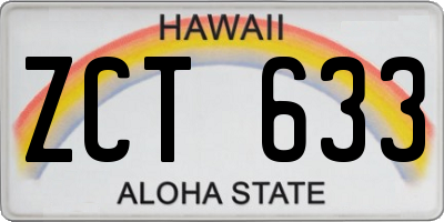 HI license plate ZCT633