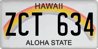 HI license plate ZCT634