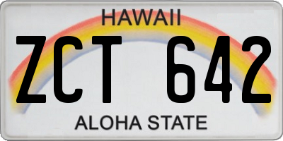 HI license plate ZCT642