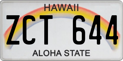 HI license plate ZCT644
